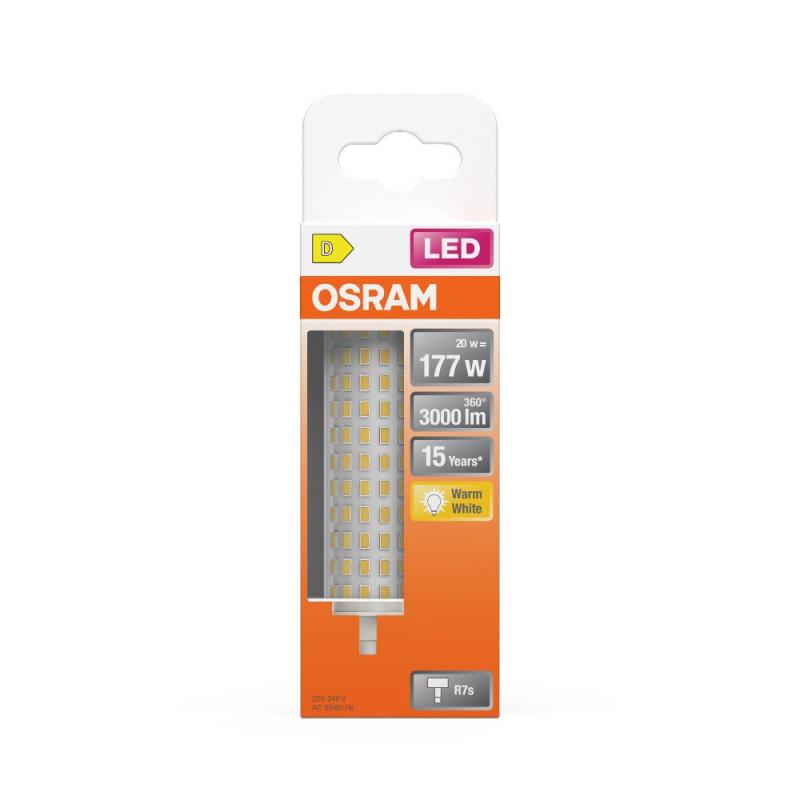 OSRAM Leistungsstarke R7s LED Lampe 118 mm 20W wie 177W 3000k warmweißes Licht